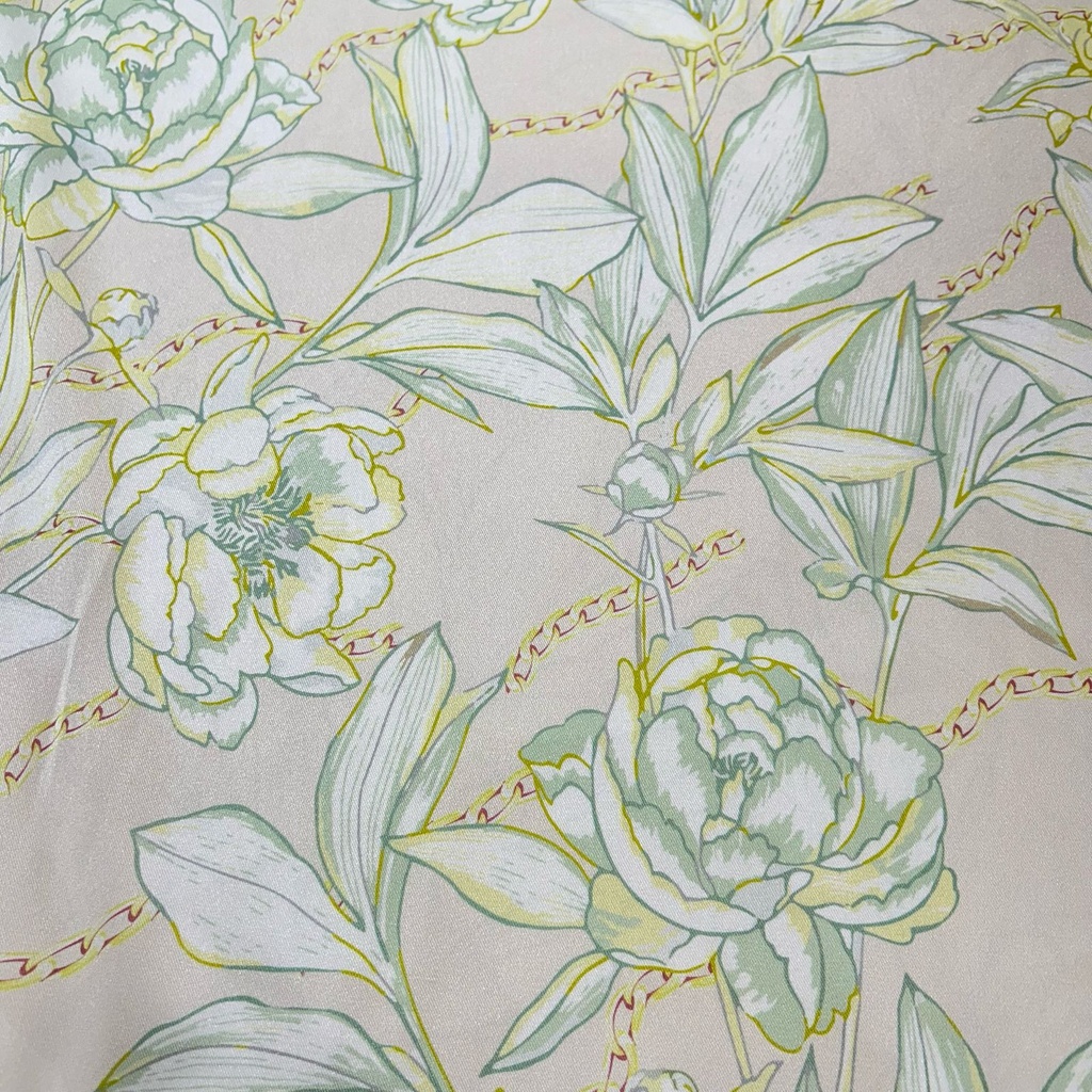 Light Pink Base Lotus Print On Twill Satin (D#78C#3) TSPS35