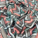 Red Geometrical Box Print On Twill Satin (D#91C#2) TSPS37