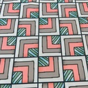 Red Geometrical Box Print On Twill Satin (D#91C#2) TSPS37