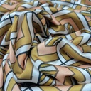 Brown Geometrical Box Print On Twill Satin (D#91C#4) TSPS39
