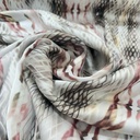 Red & White Colour Snake Skin Print On Twill Satin (PA03C#4) TSPS43
