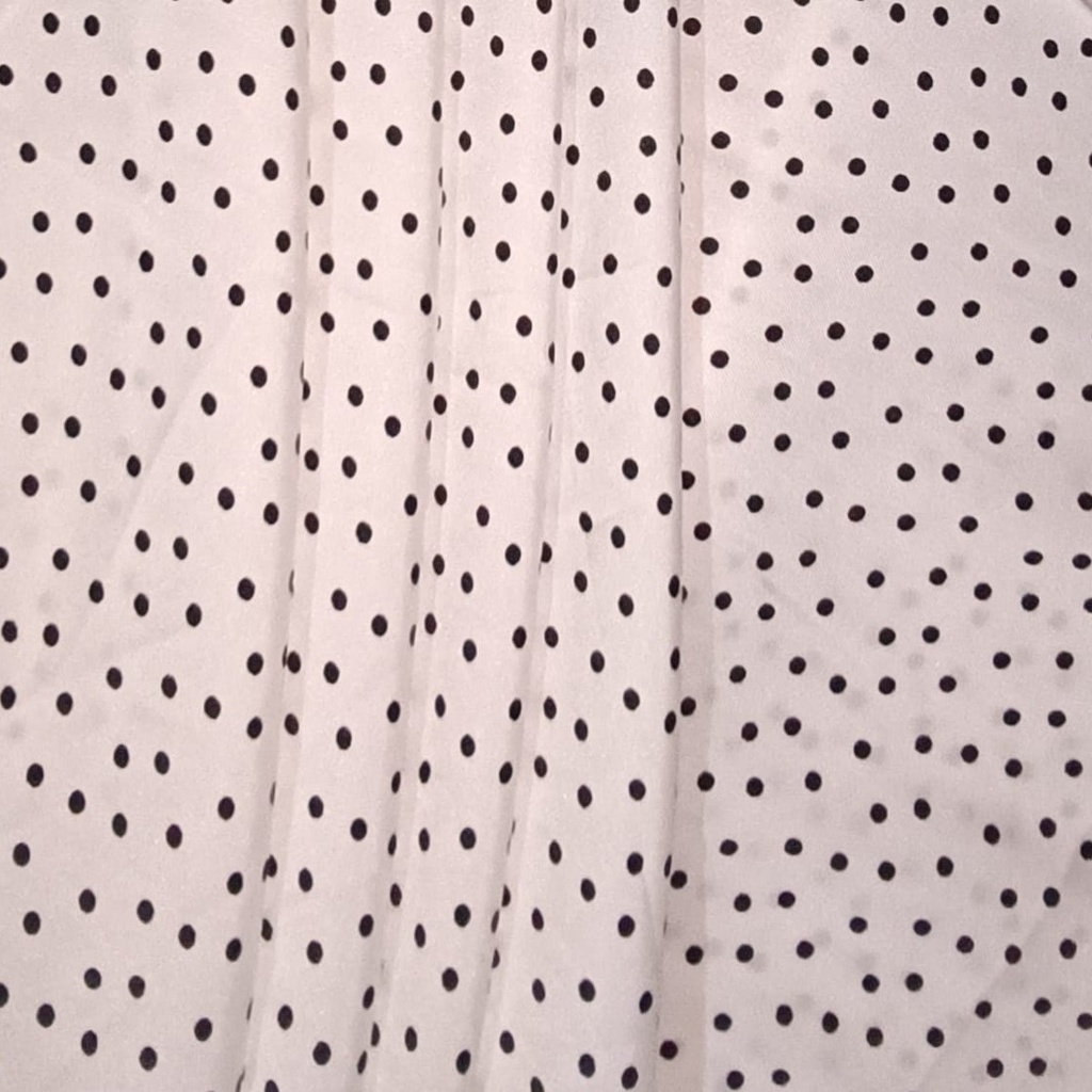 Classic (Black) Polka Dots Print On Twill Satin (SS24) TSPS20
