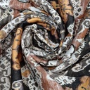 Brown Bohemian Print On Twill Satin (PA07C#1) TSPS44