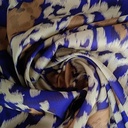 Blue & Yellow Leopard Print On Twill Satin (D#89C#2) TSPS29