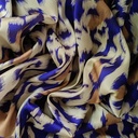 Blue & Yellow Leopard Print On Twill Satin (D#89C#2) TSPS29