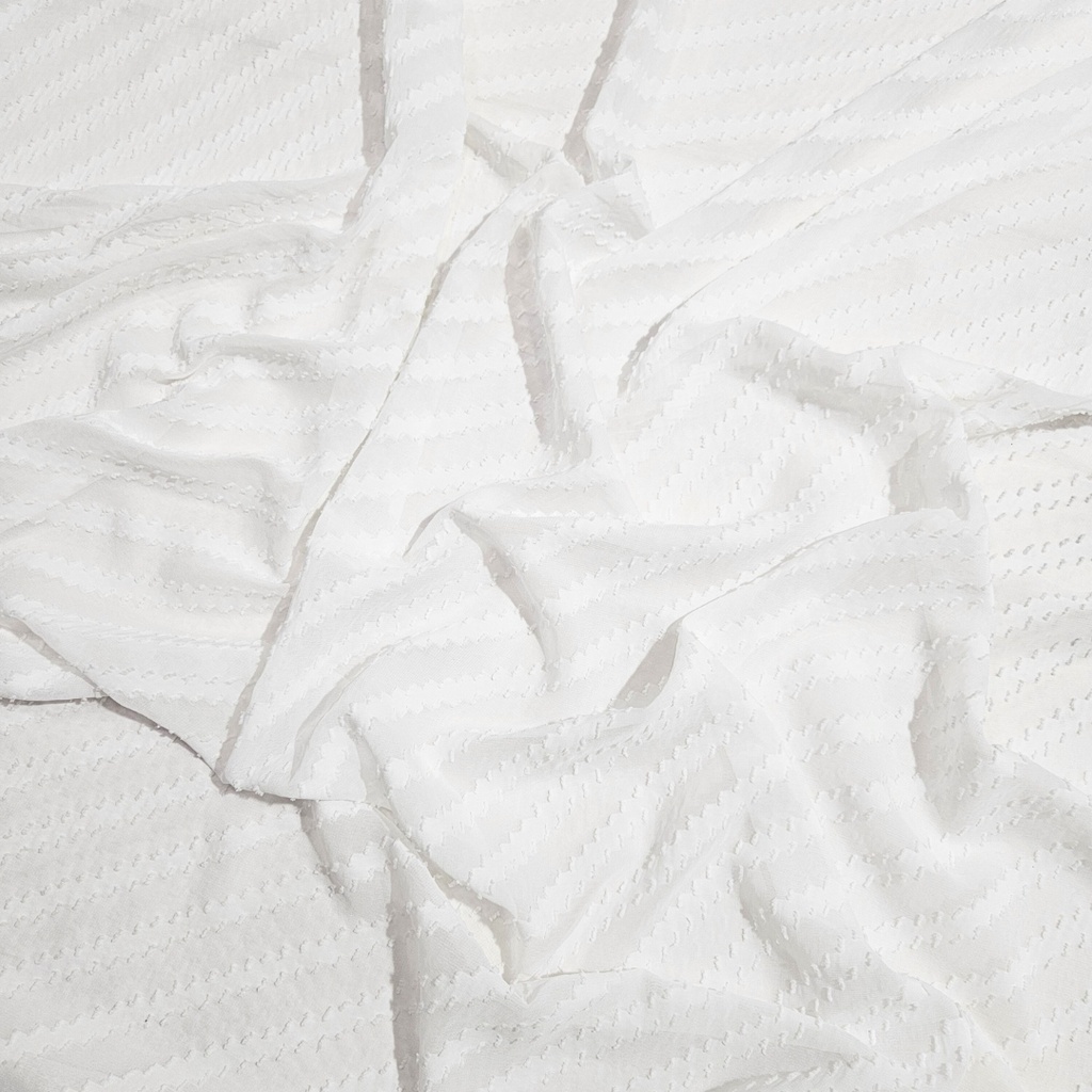 Clip Jacquard Dyed Fabric(Stripes - White)