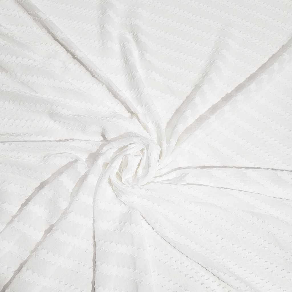 Clip Jacquard Dyed Fabric(Stripes - White)