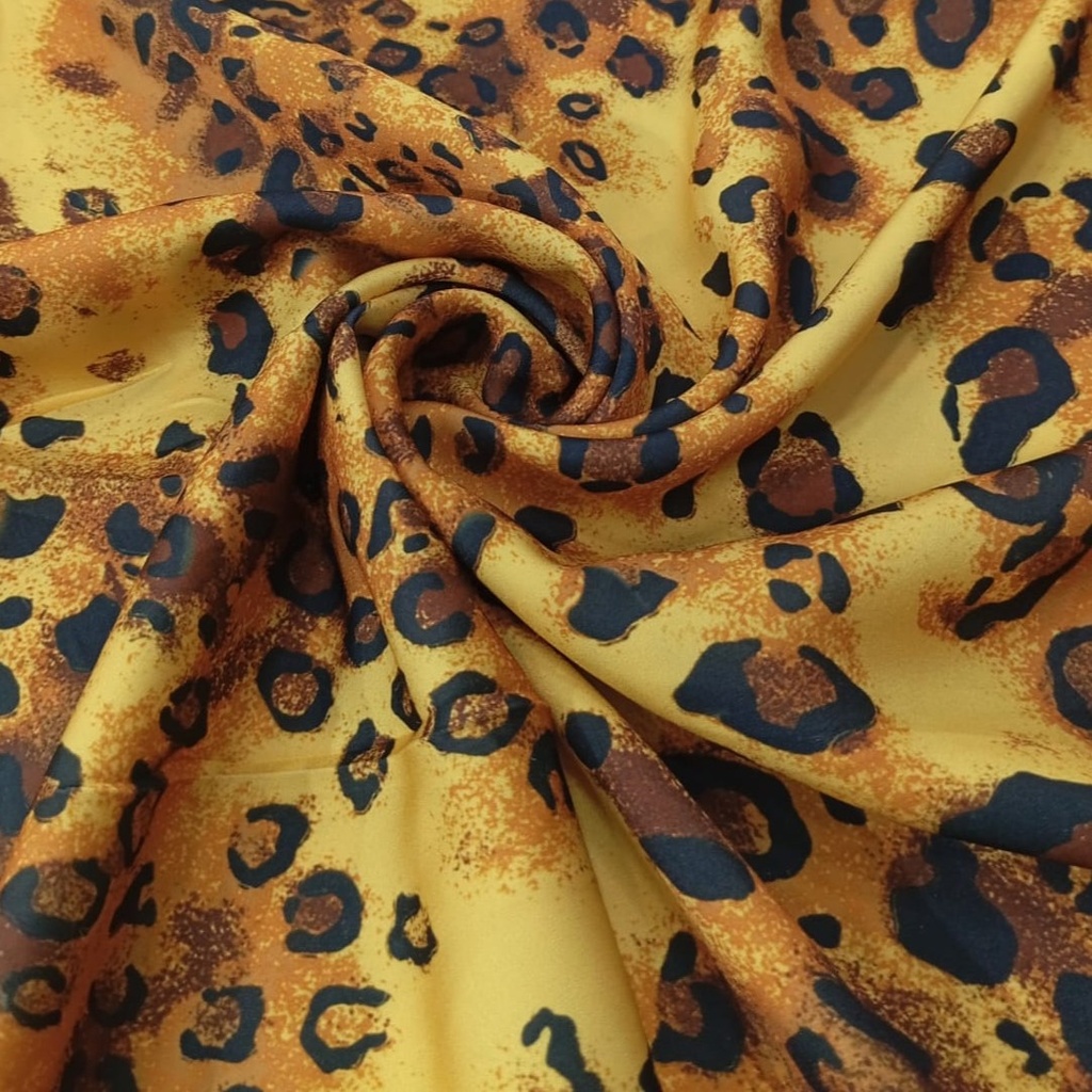 Chrome Satin Pezli With leopard skin Print Fabric SS22N-CSPB05
