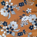 Tan Chrome Satin Floral Print Fabric SS22N CSPB09