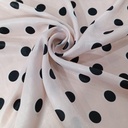 Polka Dot Print On Sandwash Satin