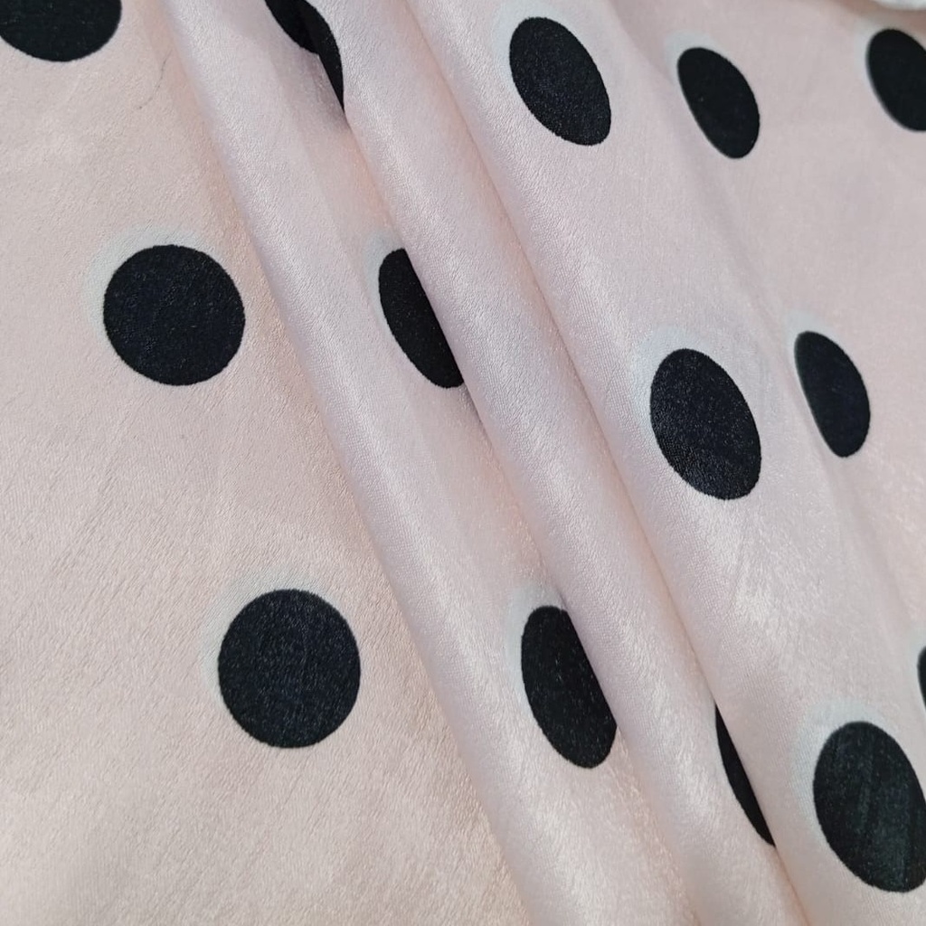Polka Dot Print On Sandwash Satin