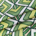 Green Geometrical Box Print On Korean Satin SS2N KSPB68