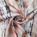 Red & White Colour Snake Skin Print On Twill Satin (PA03C#4) TSPS43