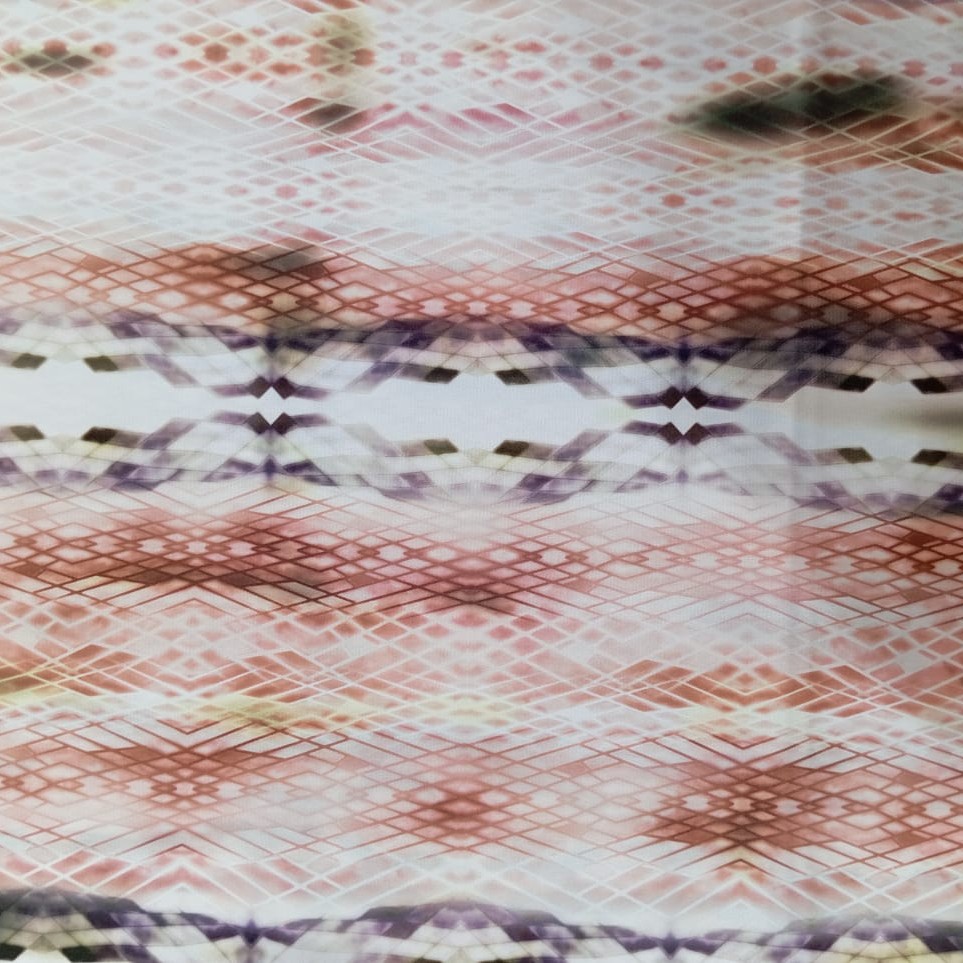 Red & White Colour Snake Skin Print On Twill Satin (PA03C#4) TSPS43