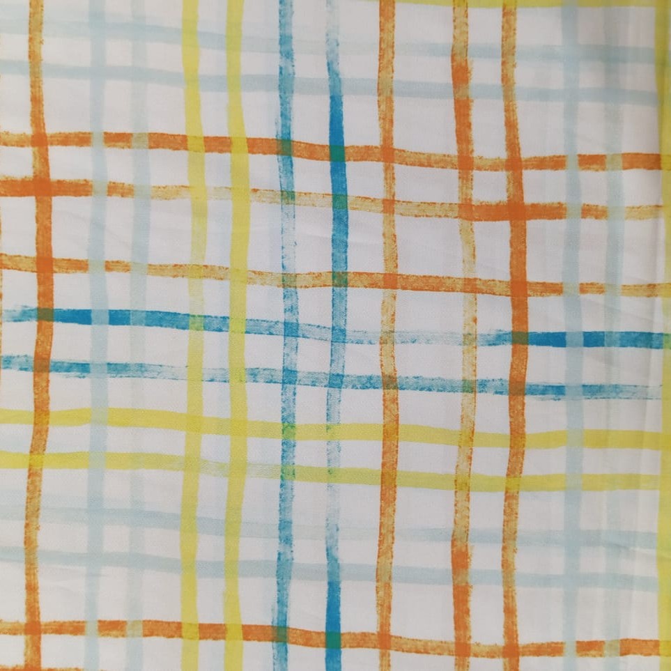 Rainbow Check Print On Twill Satin (PA02C#2) TSPS50