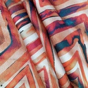 Orange Geometrical Art Print On Twill Satin (D#71C#3) TSPS59