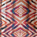Orange Geometrical Art Print On Twill Satin (D#71C#3) TSPS59