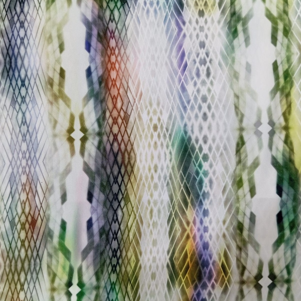 Multi Colour Snake Skin Print On Twill Satin (PA03C#2) TSPS41