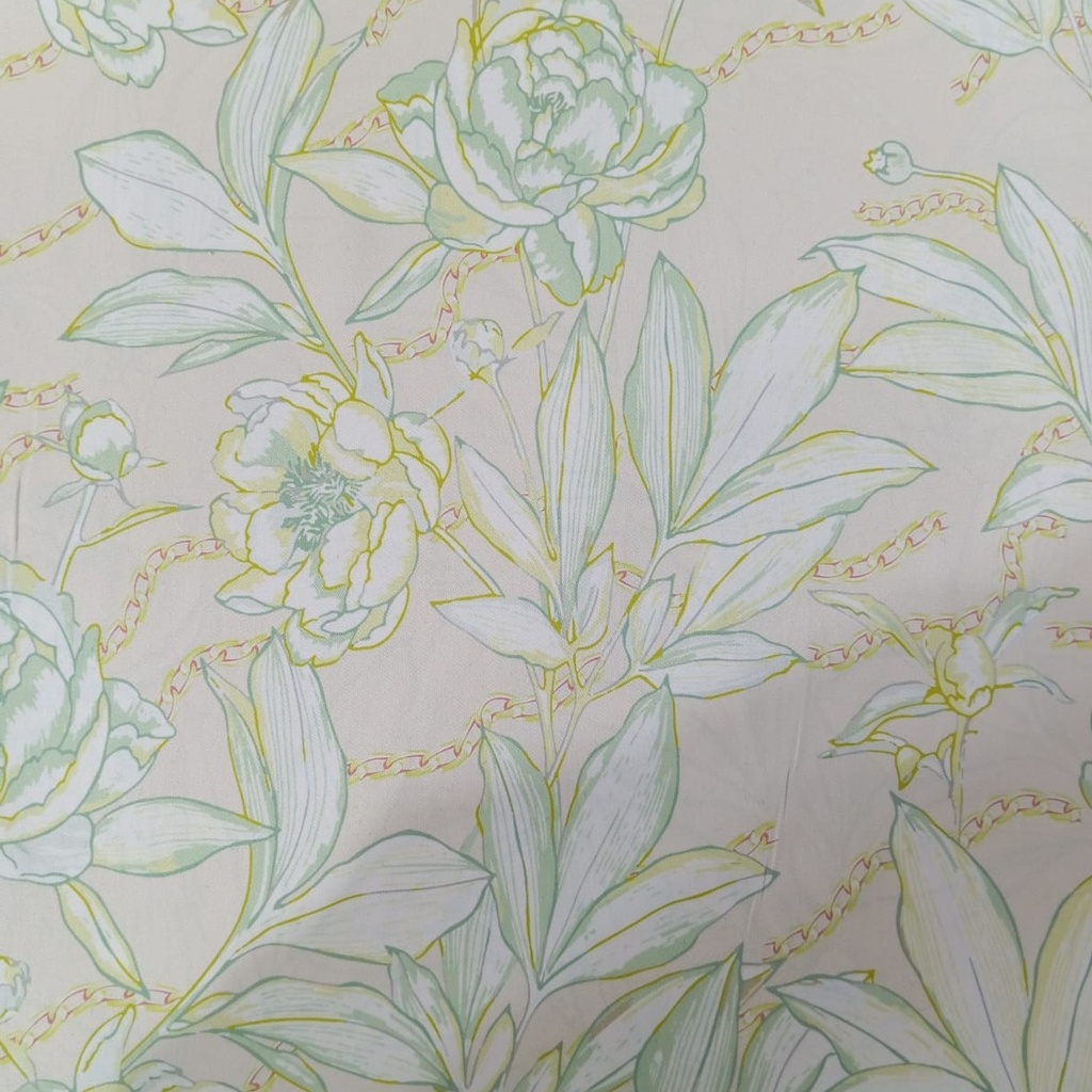 Light Pink Base Lotus Print On Twill Satin (D#78C#3) TSPS35