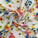 Multi Colour Roses Print On Habutai Satin S24 HSPS59