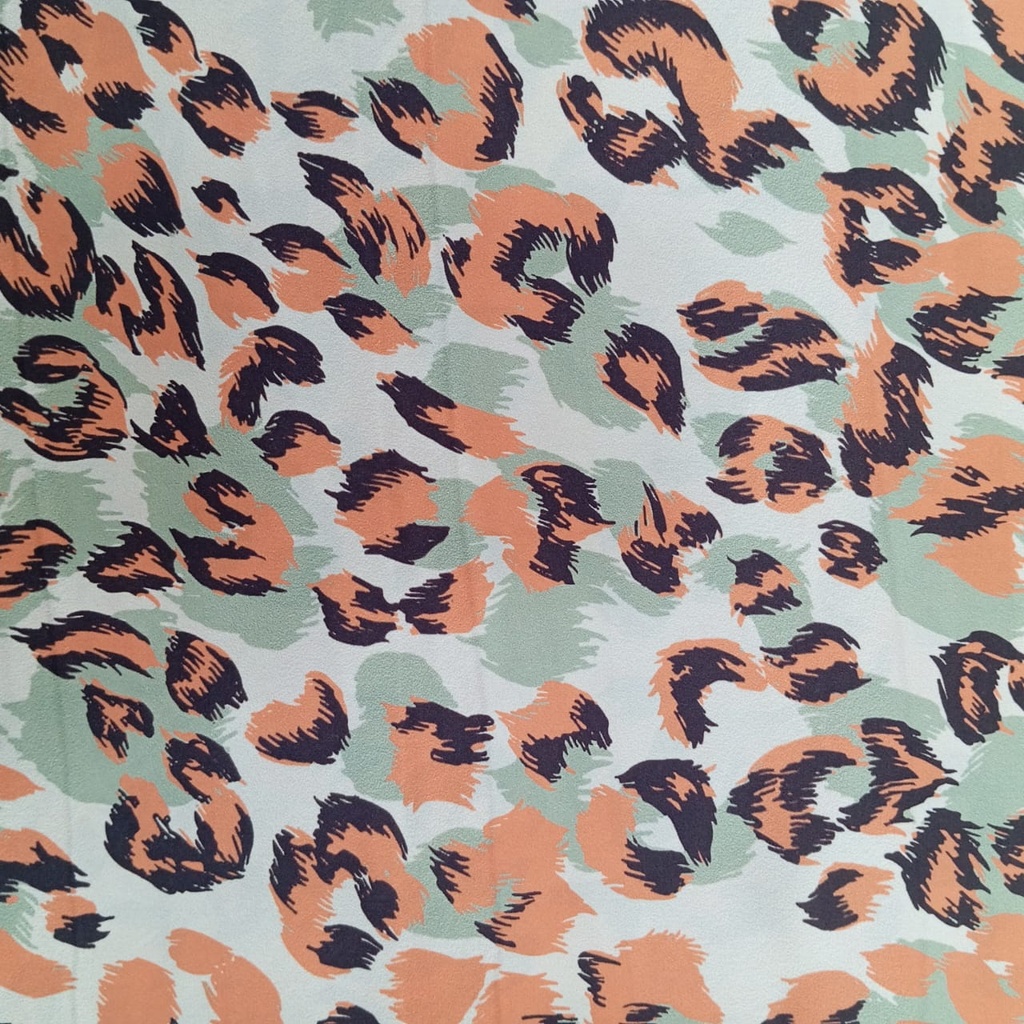 Red & Black Jaguar Print On Korean Satin SS22L KSPL24