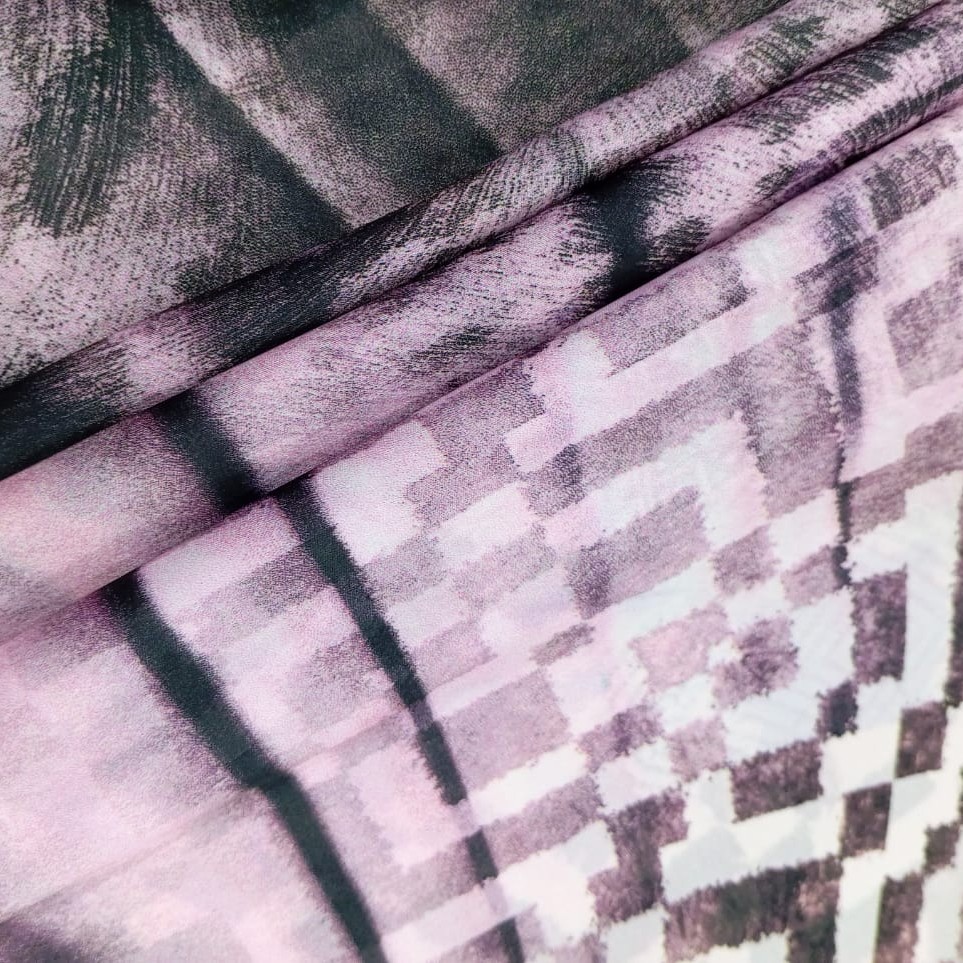 Voilet Texture Shade Print On Habutai Satin S24 HSPS68