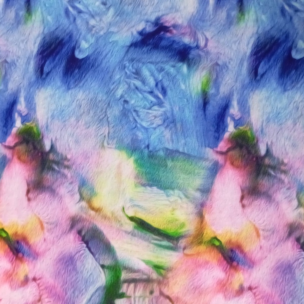 Tie Die Print On Korean Satin SS22A-KSPA76