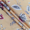 Bohemian Border Floral Print On korean Satin SS22L-KSPL04