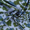 Green & White Leopard Print On Korean Satin SS2N-KSPB38