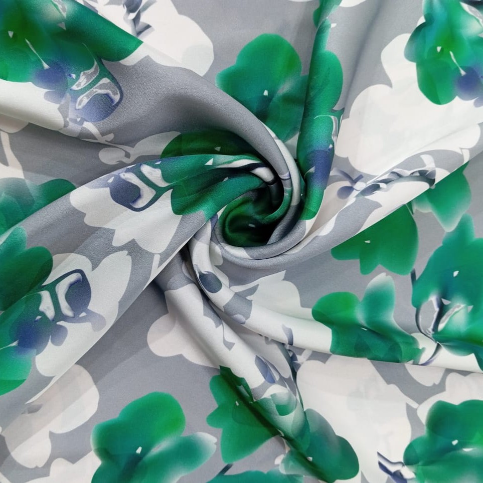 Green Lily Flower Print On Korean Print SS22N KSPB54
