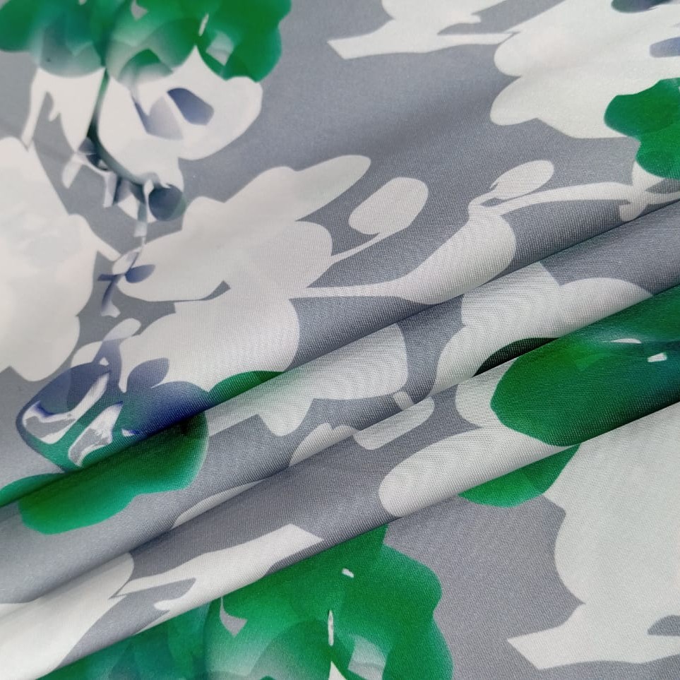 Green Lily Flower Print On Korean Print SS22N KSPB54
