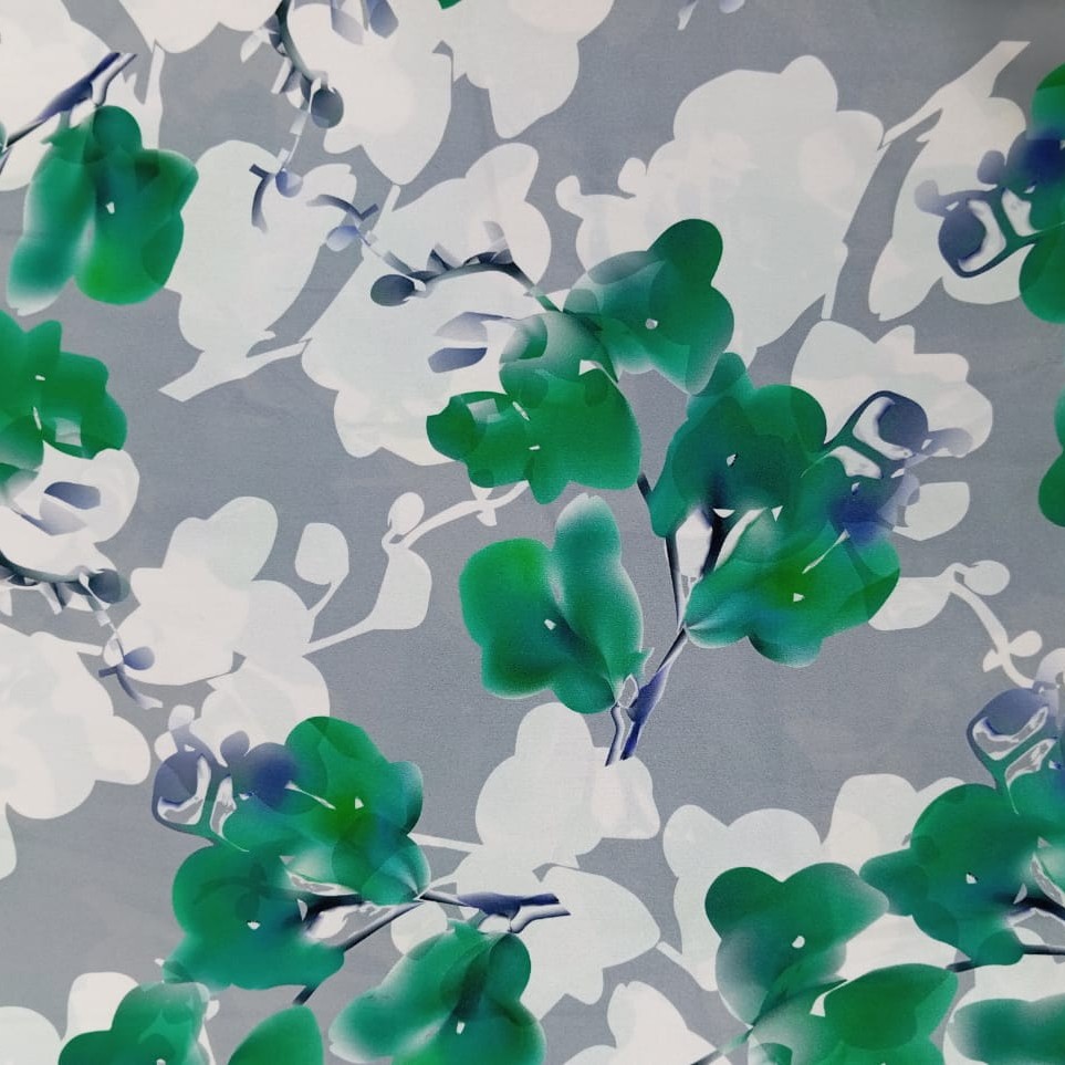Green Lily Flower Print On Korean Print SS22N KSPB54