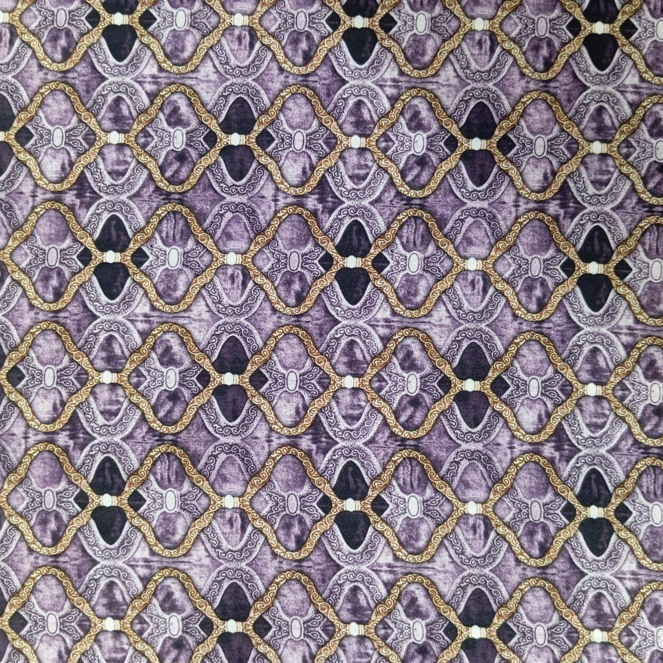 Ogee Purple Print On Korean Satin SS22N KSPB85