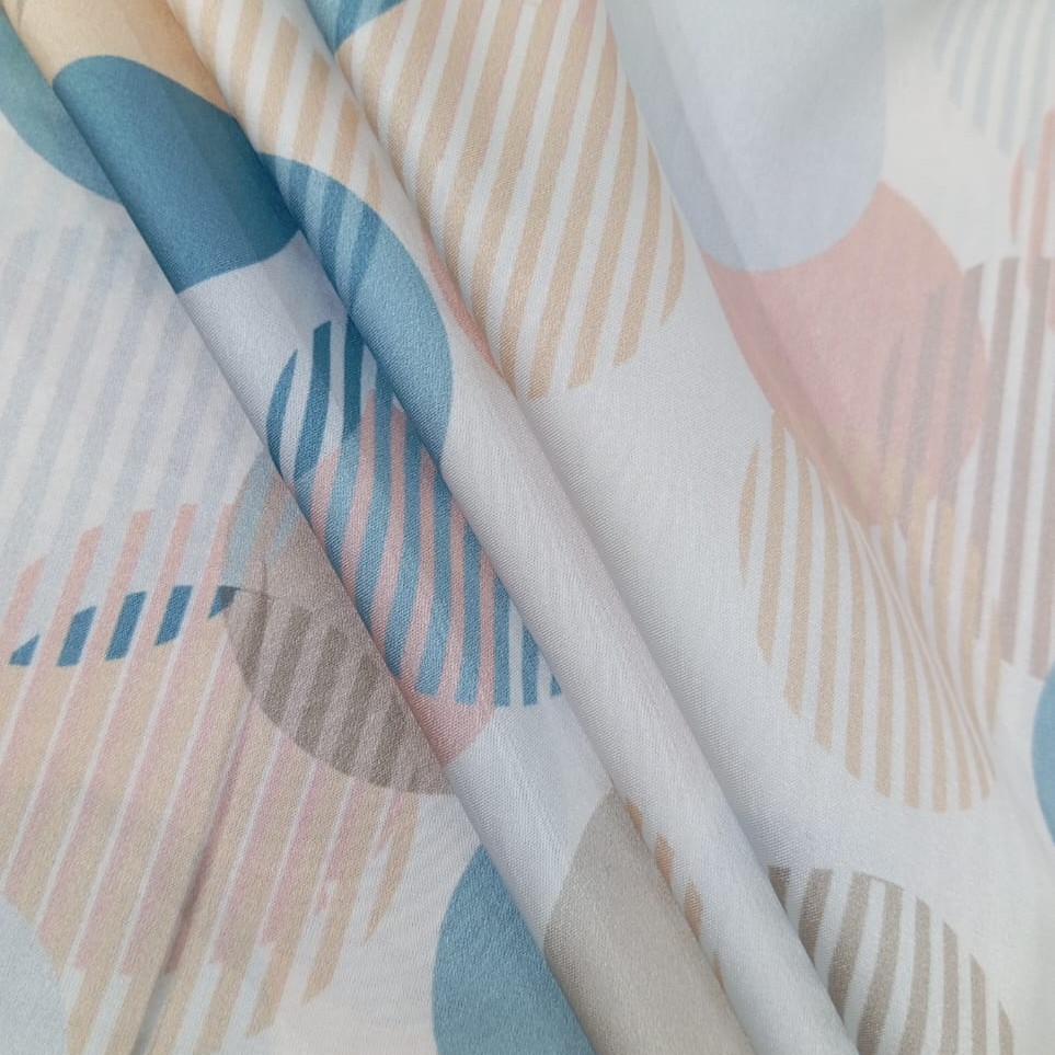 Big Colour Spots Print On Korean Satin SS22L KSPL30