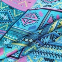 Bohemian Pink Print On Korean Satin S23 KSPS28