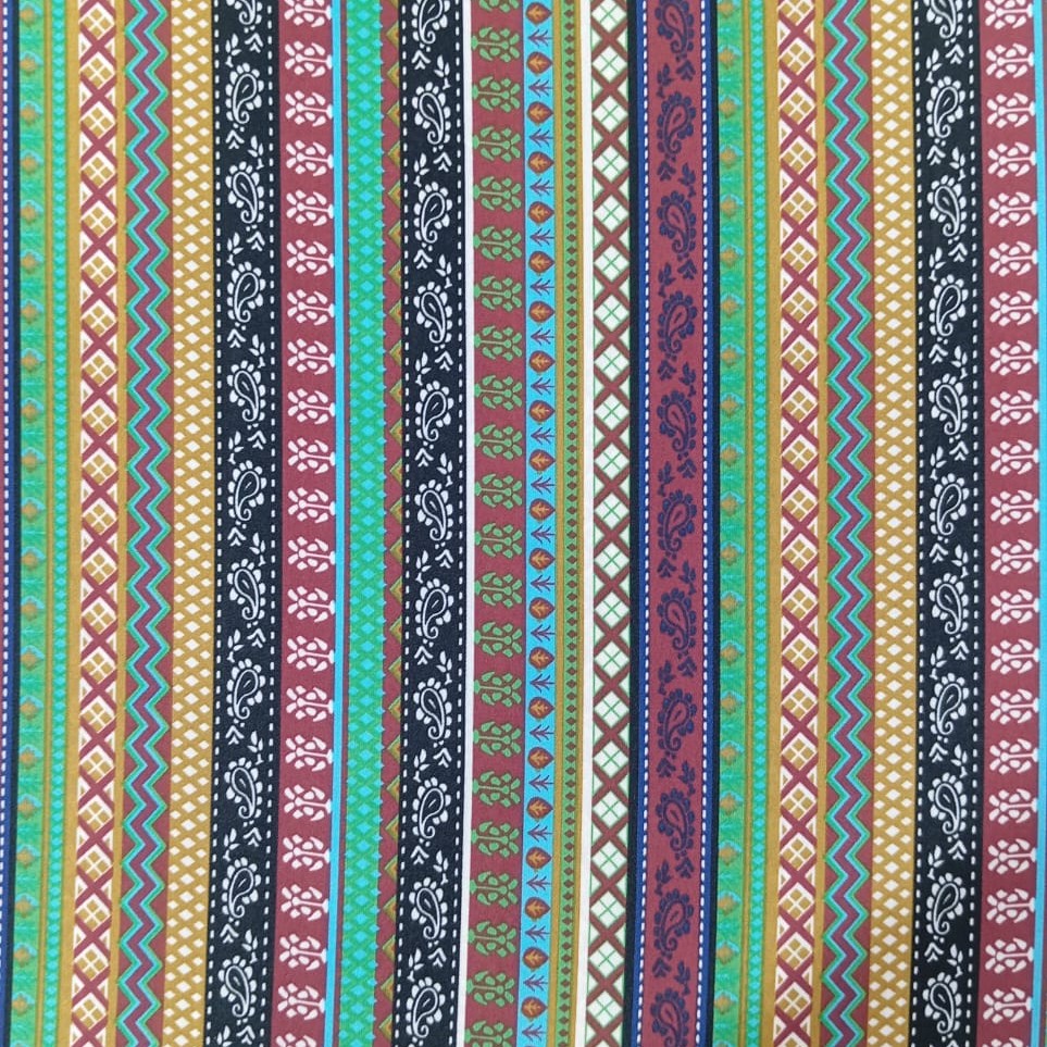 Bohemian Print On Korean Satin S23 KSPS121