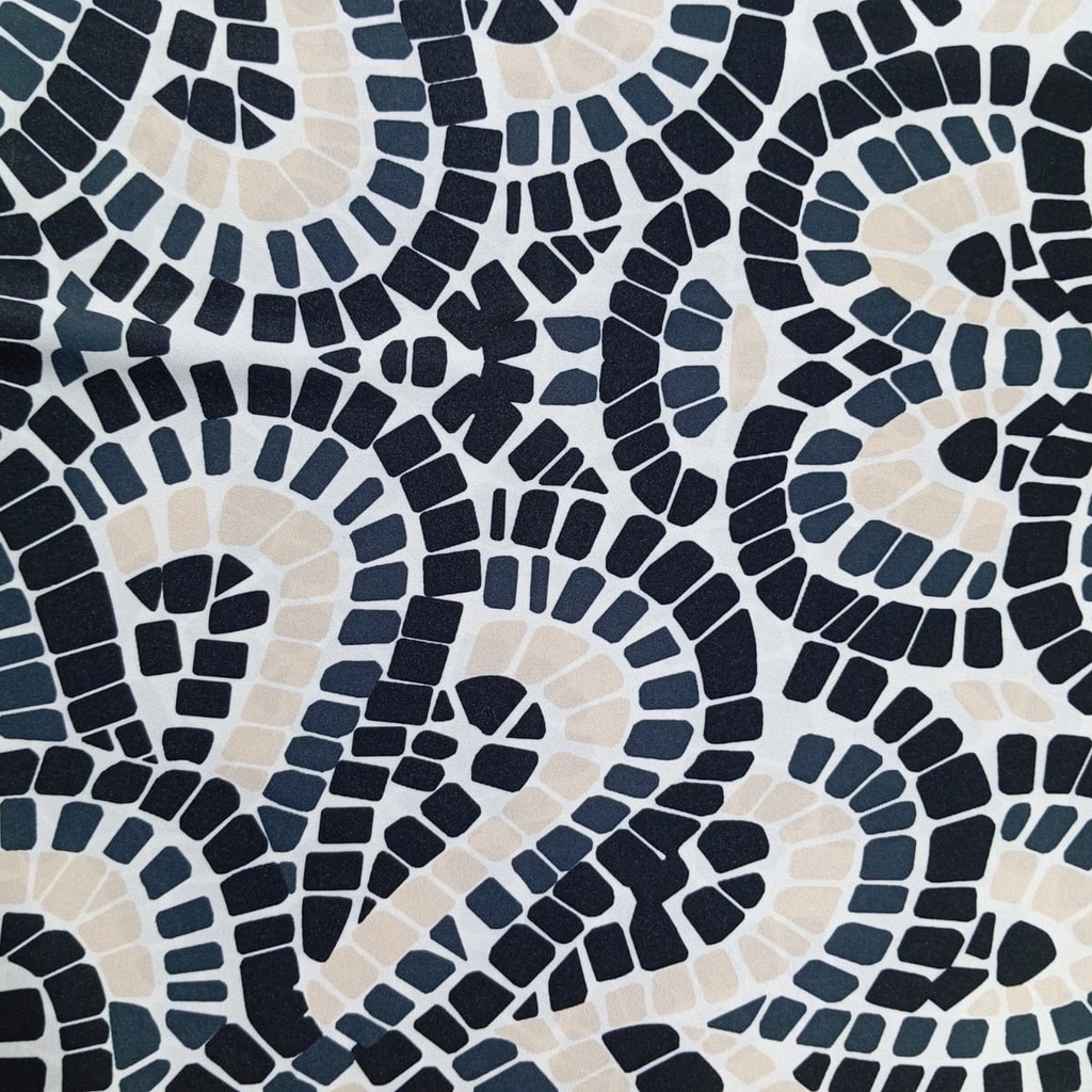 Black Dots Art Print On Korean Satin SS22L KSPL27