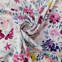 Rose Floral Print On Korean Satin SS22L KSPL28