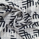 Black & White Abstract Print On Korean Satin SS22N KSPB22