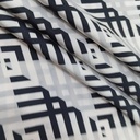 Black & White Abstract Print On Korean Satin SS22N KSPB22