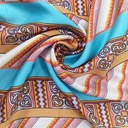 Geometrical Brown Box Print On Korean Satin SS22N KSPB08