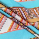 Geometrical Brown Box Print On Korean Satin SS22N KSPB08