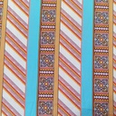 Geometrical Brown Box Print On Korean Satin SS22N KSPB08