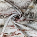 Red & White Colour Snake Skin Print On Korean Satin SS2N KSPB75