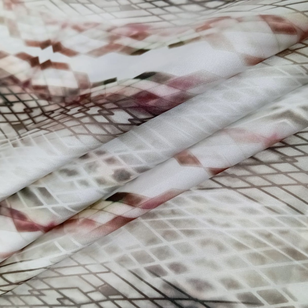 Red & White Colour Snake Skin Print On Korean Satin SS2N KSPB75