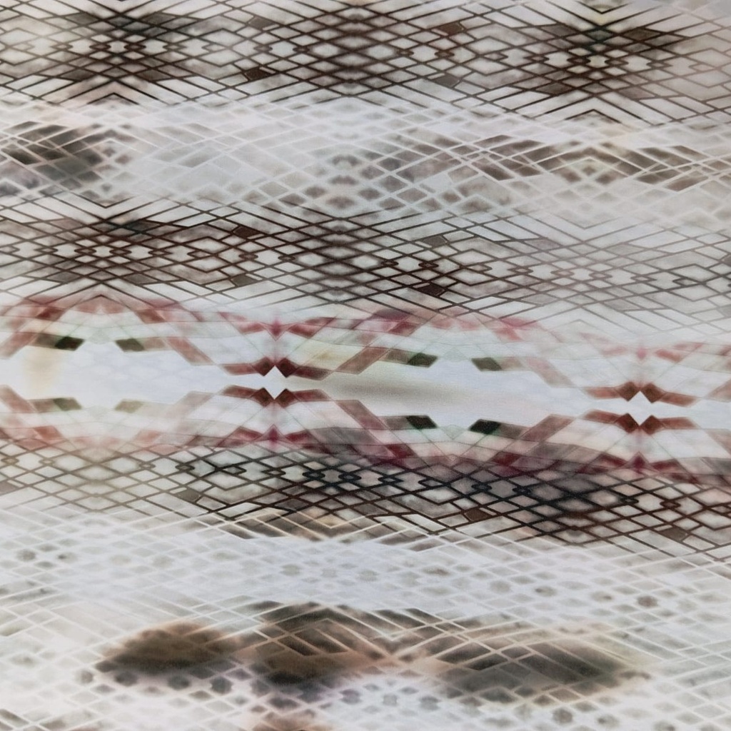 Red & White Colour Snake Skin Print On Korean Satin SS2N KSPB75
