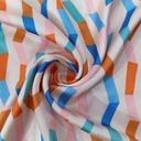 Irregular Zig Zak Print On Korean Satin SS22A KSPA30