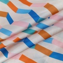 Irregular Zig Zak Print On Korean Satin SS22A KSPA30