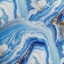 Sky Blue & White Marble Print On Korean Satin SS22A KSPA04
