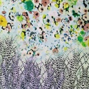 Sky Base Border Floral Print On Habutai Satin S24 HSPS58